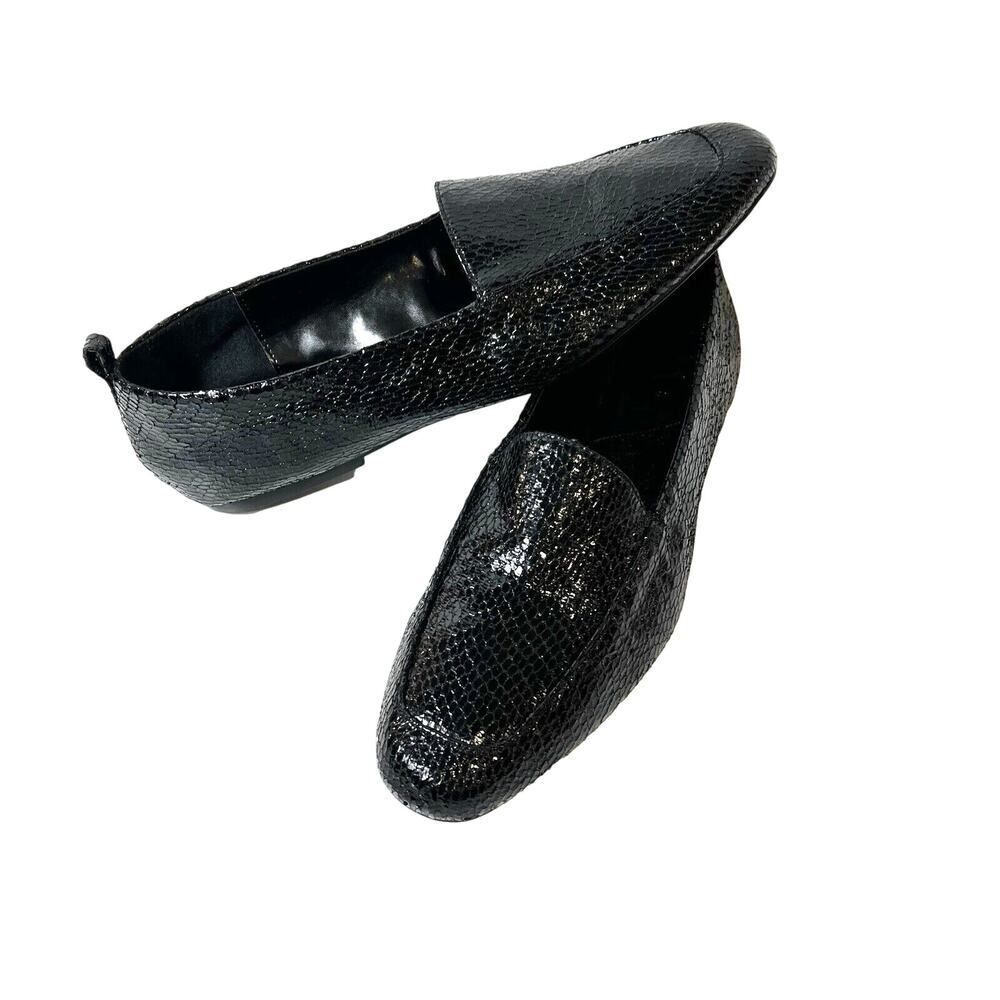 Zara Minimalist Women's EU 40 US 9.5 Comfort Casual Black Snake Skin Print Flats